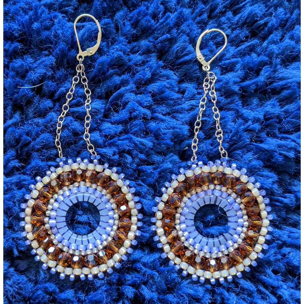 💜✨NWOT Handmade Copper Beaded Earrings